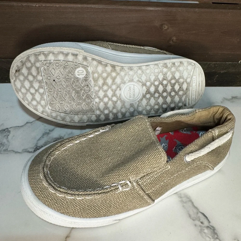 4/$15 Kids Tan Canvas Slip-On Shoes